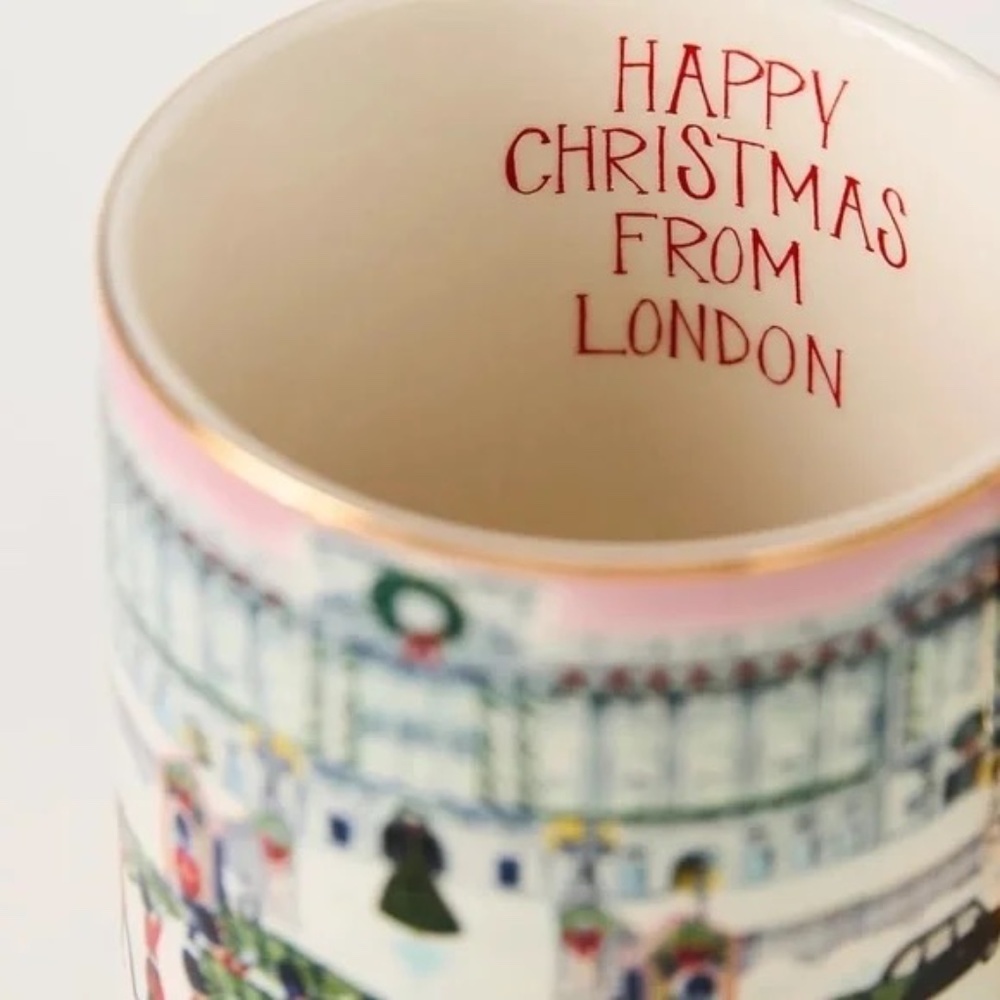 NWT 2024 Anthropologie Christmas Holiday in The City London Mug - Picture 2 of 3